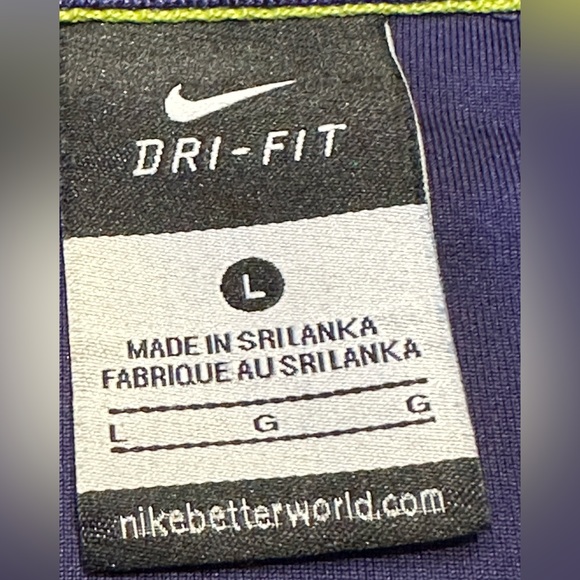 Nike Dri Fit Athletic Zip Up Jacket Purple & Neon Yellow Size Large - Picture 4 of 16